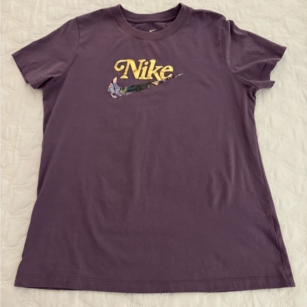 Women’s Nike Shirt Size M with Floral “swoosh”